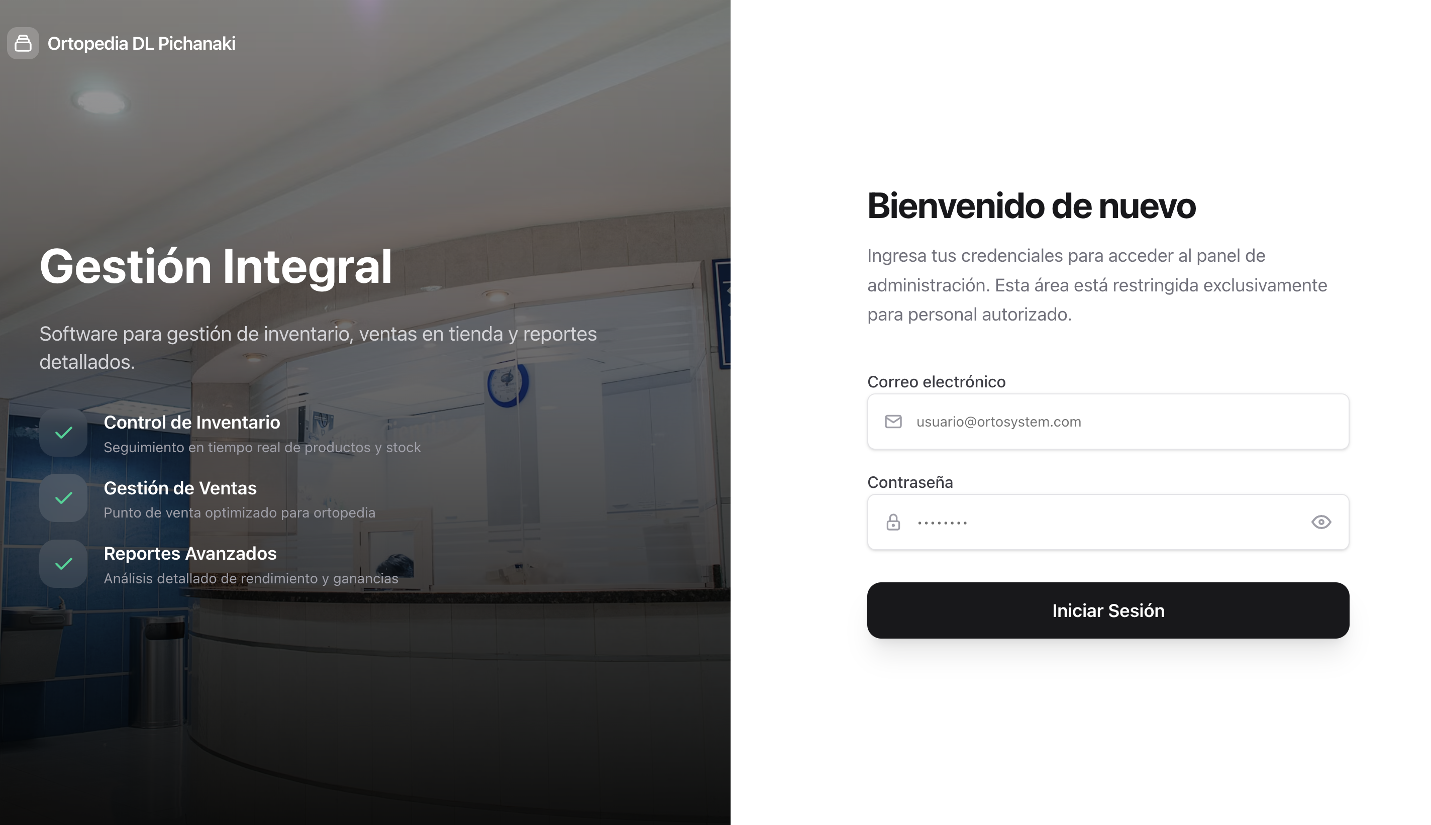 Vista previa de Sistema de Gestión – Ortopedia