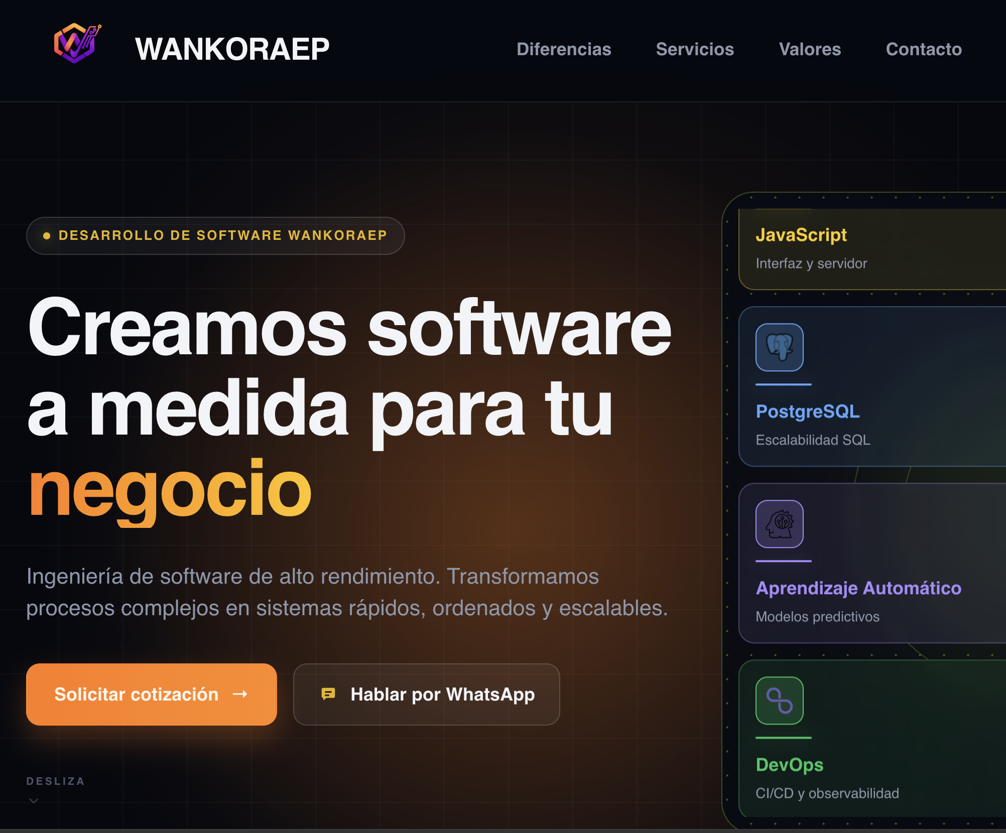 Vista previa de Wankora EP – Landing Page